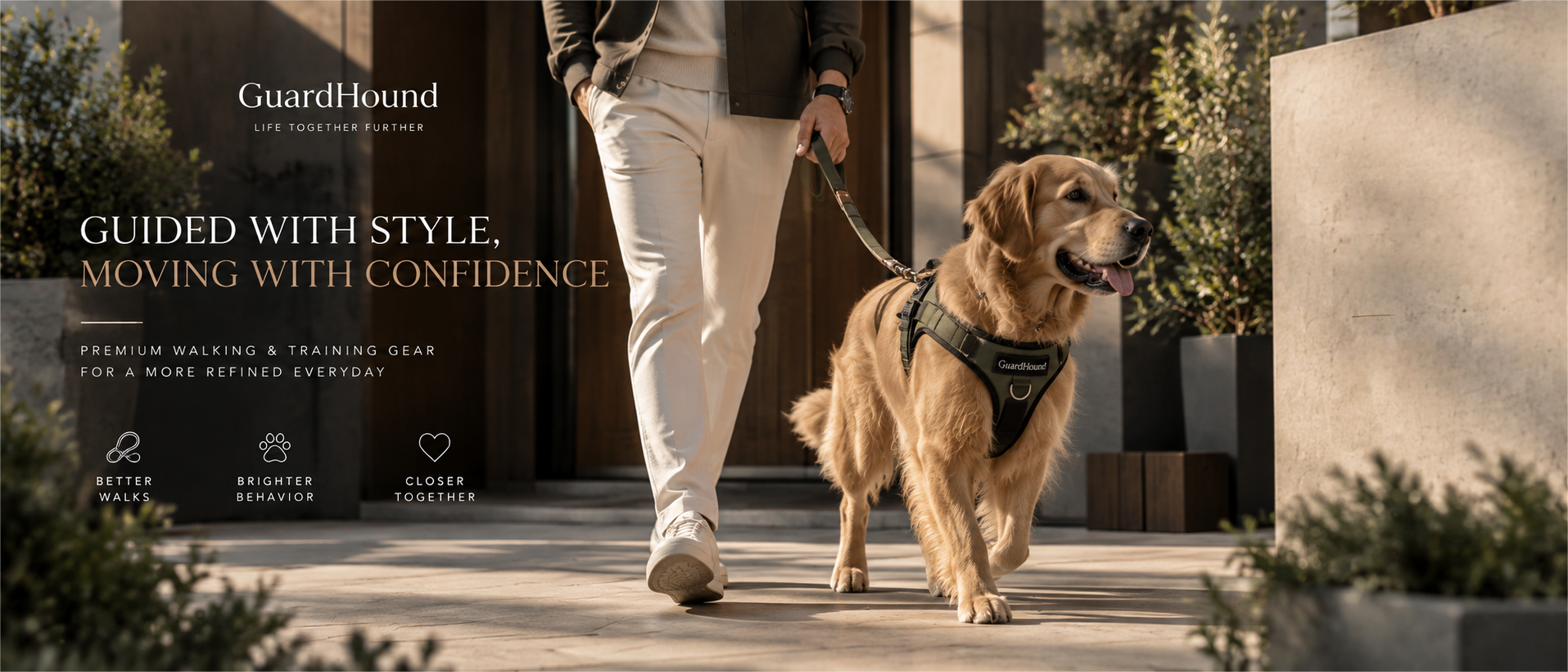 Publicidad de marca GuardHound · Paseo y adiestramiento