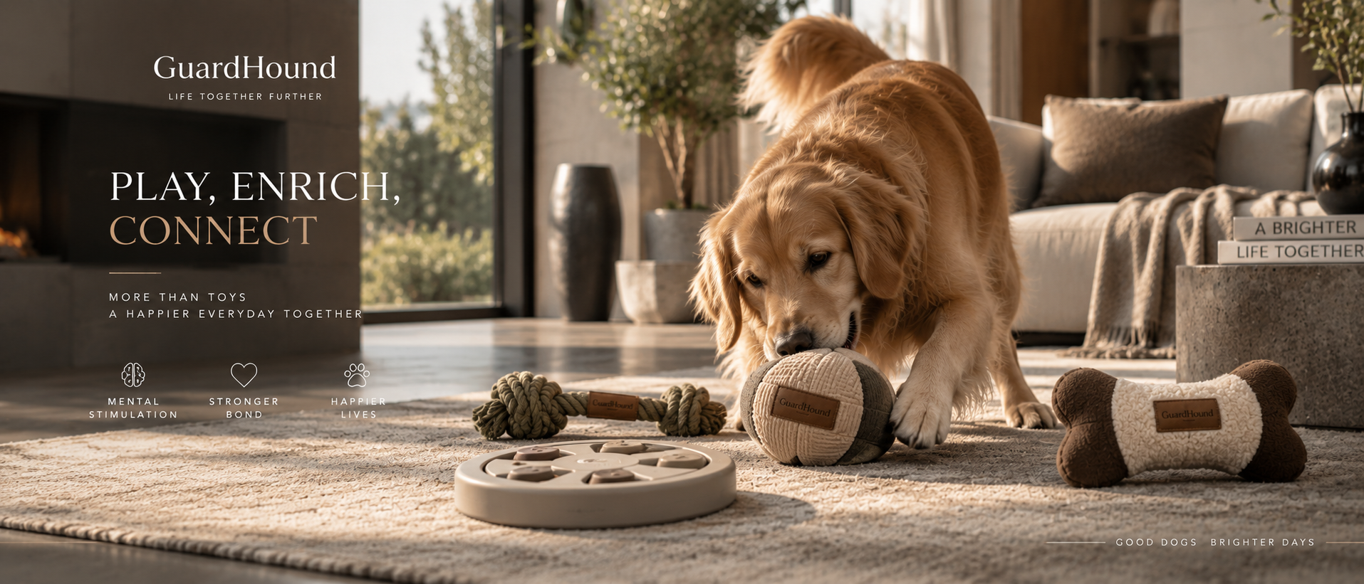 Publicidad de marca GuardHound · Juguetes y enriquecimiento