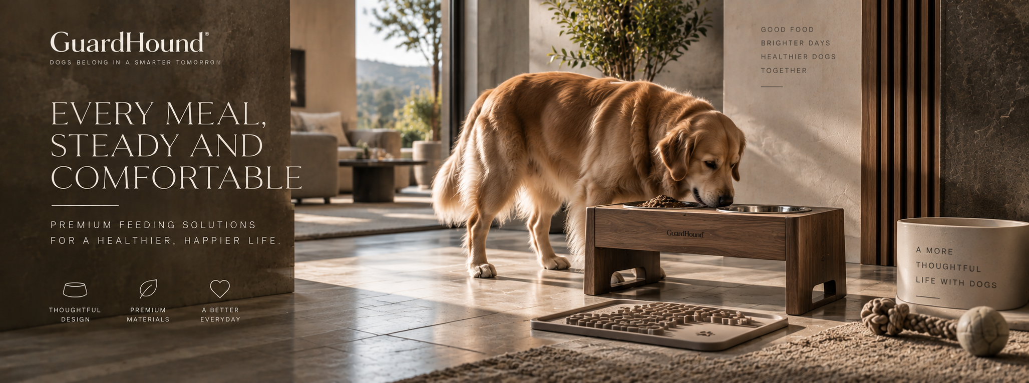 Publicidad de marca GuardHound · Comederos y bebederos